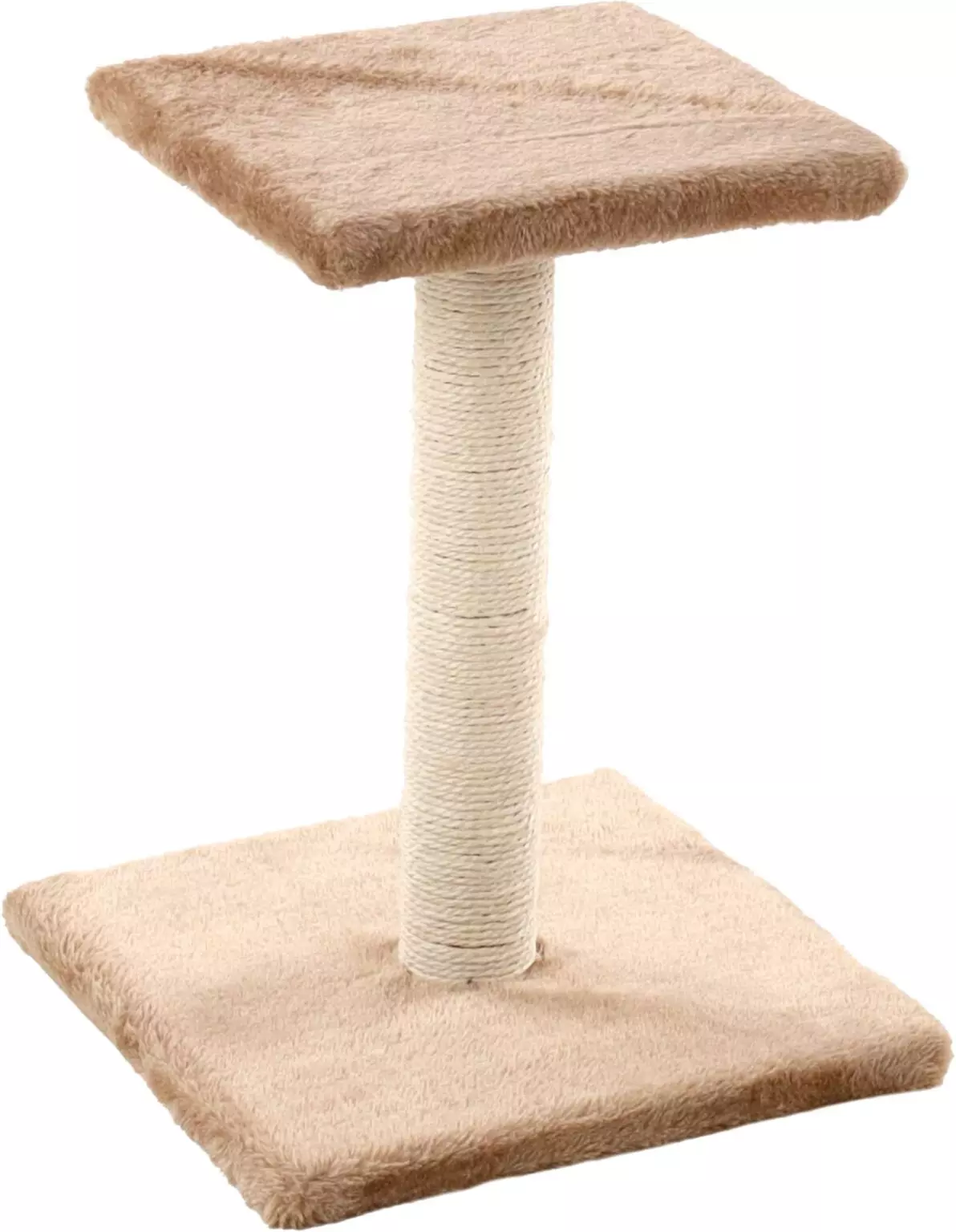 Flamingo Jannu   Krabpaal KRABPAAL JANNU BEIGE 29x29x40CM De krabpaal Jannu is een compacte krabpaal met een vierkante voetplaat en een leuk plateau waarop de kat het overzicht heeft. De paal is omwikkeld met sisal waaraan de kat goed de nagels kan verzorgen. De bodemplaat en het voetstuk zijn bedekt met zacht pluche voor extra comfort.