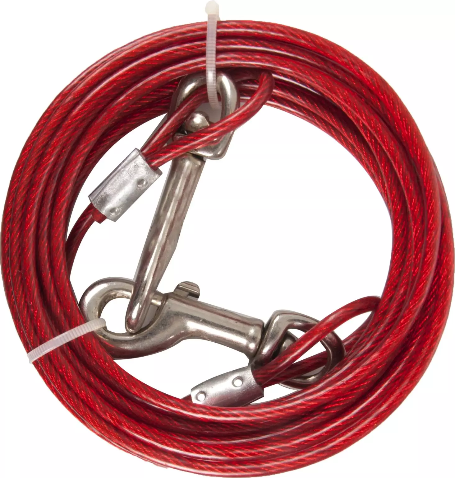 Flamingo    Aanlegkabel AANLEGKABEL GEPLASTIF. ROOD 5M 4MM Deze metalen aanlegkabel is voorzien van een karabijnhaak en is geschikt voor honden tot 15 kg.