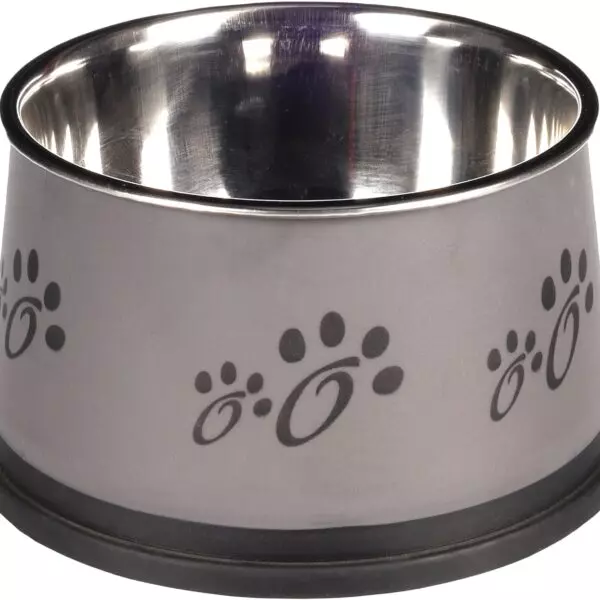 Flamingo Fusion   Eet- en drinkpot EETPOT FUSION LANGORIGEN GRIJS 900ML 15CM Deze handige voerbak is ideaal voor honden. De voerbak is voorzien van een antislip laag tegen schuiven en knoeien op de vloer. Daarnaast is hij makkelijk schoon te maken en voorzien van een leuke opdruk!