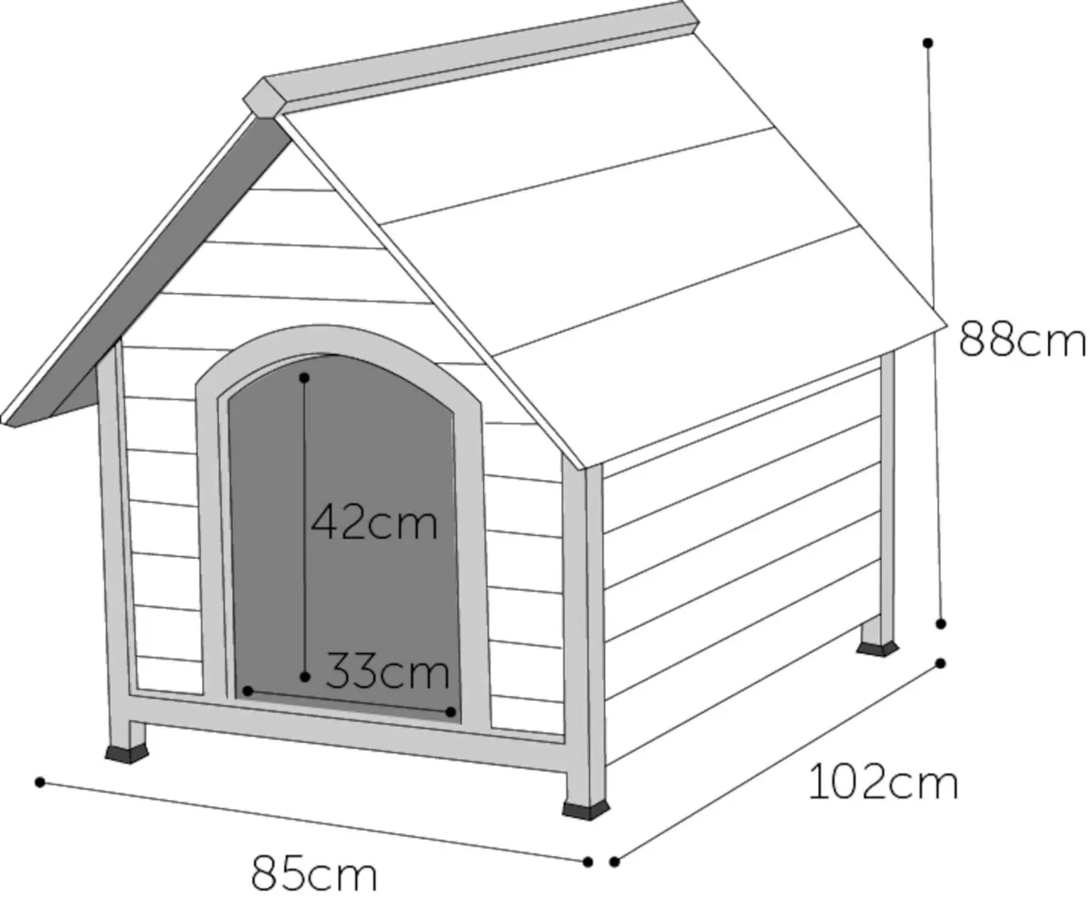 Flamingo Classic Ponto - Hok Honden - Hondenhok Ponto Classic L 85x102x88cm - 1st - 126773 - Afbeelding 3