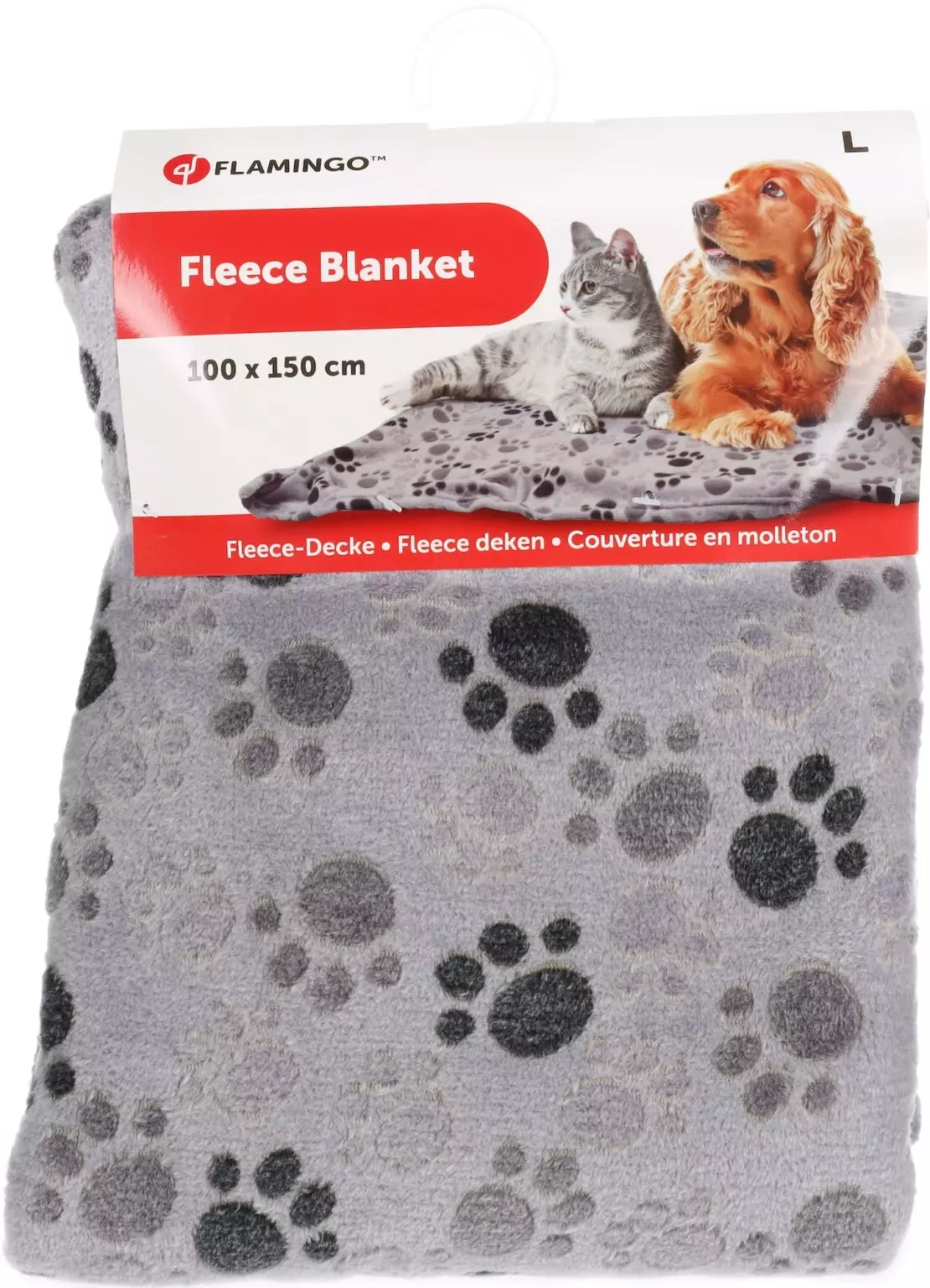 Flamingo Pablo - Deken Honden;katten - Fleece Deken Pablo Grijs Poot 100x150cm - 1st - 131497 - Afbeelding 3
