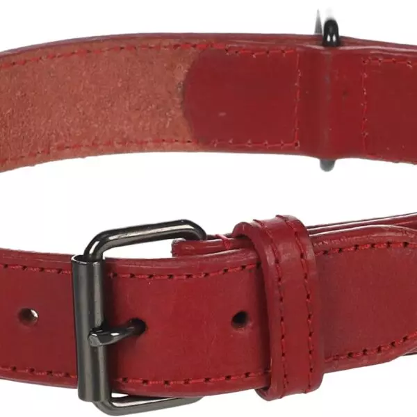Flamingo Denver Gewoon  Halsband HALSBAND DENVER ROOD XL 47-57CM 30MM Deze rode halsband is ideaal voor jouw hond. Hij is gemaakt van buffelleder en heeft een glanzende donkergrijze gesp. Het geoliede leder en de stevige naden zorgen voor langdurig gebruik.