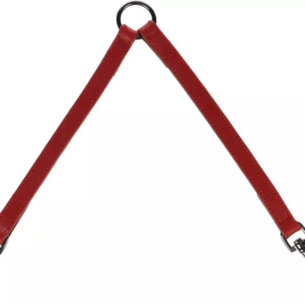 Flamingo Denver   Koppelstuk KOPPELSTUK DENVER ROOD 30CM 18MM Met het Koppelstuk Denver Rood kunnen jullie honden samen op avontuur gaan. Het is gemaakt van sterk buffelleder en heeft glanzende donkergrijze karabijnhaken. Het geoliede leder zorgt voor extra stevigheid. Ideaal voor 2 honden!