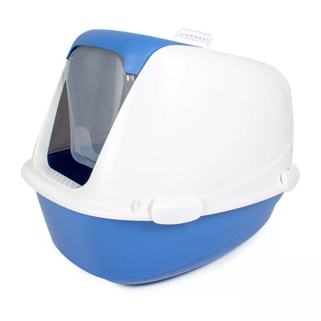 Het toilethuis Basil van duvoplus biedt alledaags comfort voor uw kat en ziet er netjes uit! De kattenbak is gesloten wat verhindert dat onaangename geurtjes ontsnappen. Het klapdeurtje geeft uw kat een gemakkelijke toegang tot het toilet. Het deksel is met clips te verwijderen en bevat een ingewerkt handvat en filter.