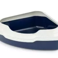 Corner Cat Litter Tray / Blue - Happet