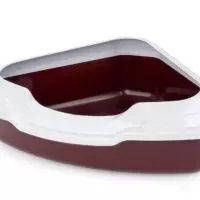 Corner Cat Litter Tray / Red - Happet